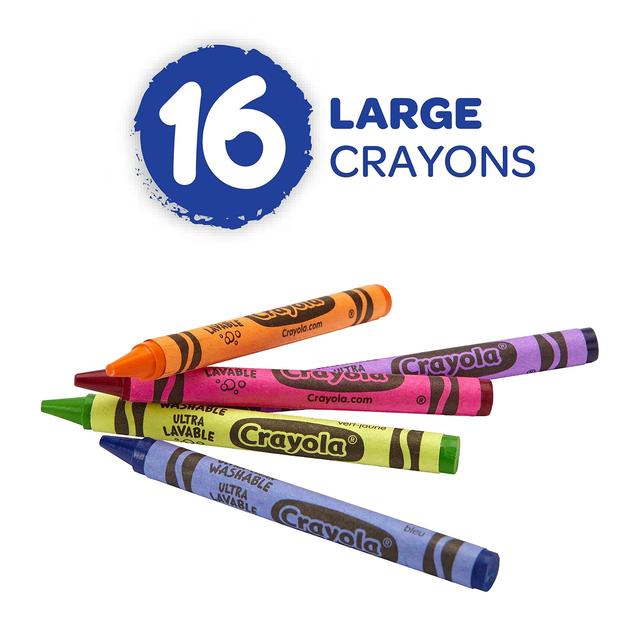 Crayola Large Washable Crayons, 16 Ct, School Supplies for Kindergarten,  Toddler Crayons Gifts for Kids - AliExpress